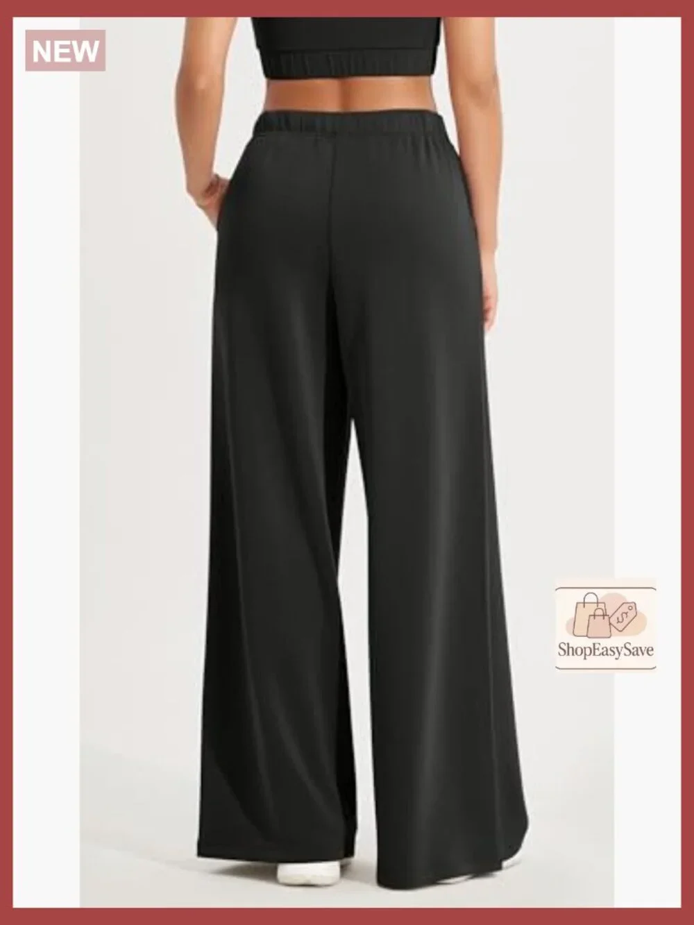 Ultra Soft Modal Extra Wide Leg Pants with Pockets Drawstring High Waist - Picture 4 of 7